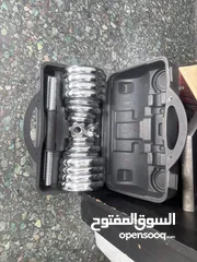  5 شنطة حديد كروم متغير الاوزان 30ك مع بار عدد 2 يورك