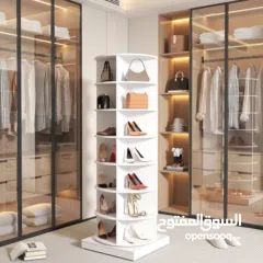  5 خزانة الأحذية الدوارة متعدد الطبقات – 7 طبقات   حل ذكي وأنيق لتنظيم بيتك بأسلوب عصري