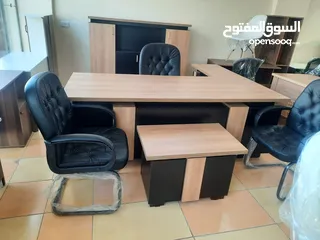  30 طقم مكتب مدير قياس2م مع خزانة خلفية وجانبية وطاولة قهوة