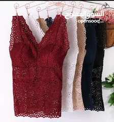  1 Lace flower vest with chest pad for ladies long sleeveless top available now in Oman order now