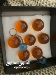  1 كرات دراغون بول اصلية غير قابلة للكسر مع لون مميز لامع مع ميداليتان كرات صغيرة ذات لون ازرق نادر