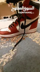  5 jordans 1 high red and white type