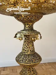  12 A tall brass fruit bowl