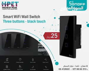  1 كبسات سمارت واي فاي سونوف Sonoff smart wifi wall switch T3US3C-TX black