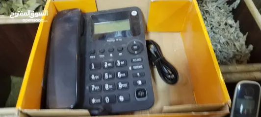  3 هاتف ارضي مع هاتف لاسلكي مستعمل بحال الوكاله