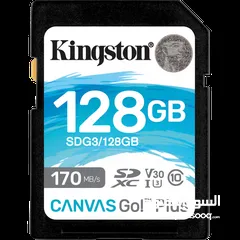  5 كرت ذاكرة لكميرات التصوير SD CARD128GB 170MB/S KINGSTON