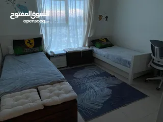  7 أجمل غرفتين وصاله مفروشة بالكامل للإيجار الشهري في عجمان شارع خليفة أبراج السيتي تاور