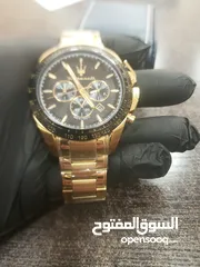  2 ساعة مازيراتي الايطالية باللون الذهبي الأنيق