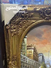  2 لوحة رسم يدوي مع اطار ذهبي