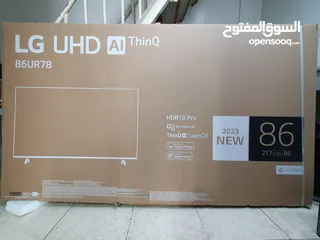  1 LG, UHD 4K TV, 86 inch UR78 series, WebOS Smart AI ThinQ, 2023 86UR78006LC
