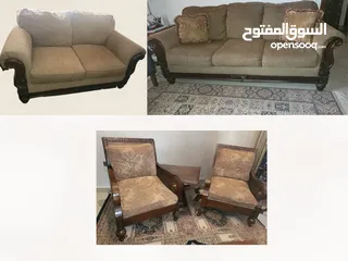  1 طقم لغرفة الجلوس ( من ميداس ) غاية في الراحة  ثلاثية+ ثنائية + 2 كرسي مفرد
