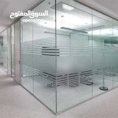  2 office glass partition 10/12 mm temperd glass