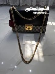  1 Gucci Small Padlock Shoulder Bag in GG Supreme Canvas & Leat...