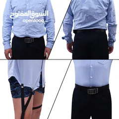  4 جوز حزام فخدين  شيال ثلاثي تحزيم  مطاط  و ملاقط ستانلس   للرجل العصري و الانيق  مصمم ليدووم ويدووم