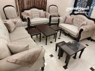  12 #_طقم_كنب_زان_مصري_دمياط9مقاعد_تفصيل كوالتي عالي بحاله الجديد وخشب زان بالكامل ودهان جوزي وقماش جكيا