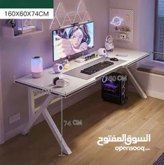 2 K-Shaped Sturdy Computer Desk And Gaming Table Workstation Home Office Desk 160 CM