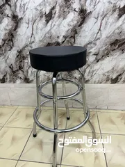  11 ترينيتي كرسي بار دوار من الكروم، لمسة نهائية من الكروم شديد اللمعان مع هيكل حلقة مزدوجة للقوة والثب