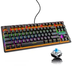  4 كيبورد ميكانيكي سلكي ZIYOULANG K2 USB WIRED KEYBOARD BLUE SWITCH 80%