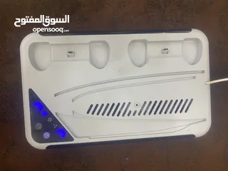  4 قاعده تبريد ps5 مع اضويه على داير المبرد اخضر احمر ازوق