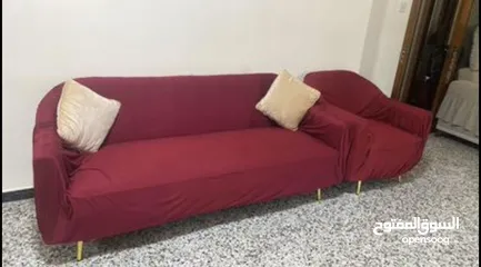  3 Sofas 3+2+1 red color