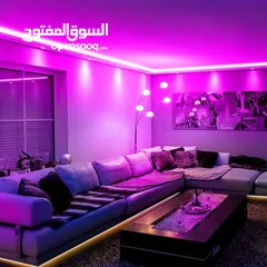  10 حبل إضاءة ليد متعدد الألوان مع جهاز تحكم عن بُعد بطول 10متر