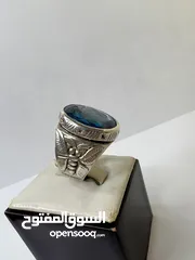  3 Natural blue topaz stone - خاتم بحجر توباز ازرق