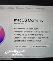  2 Macbook pro 2017 15.4 inch بحال الوكاالة