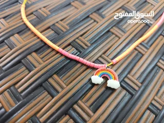  1 خاتم لؤلؤة بنفسجي سناسيل جميله مناسبه للاطفال
