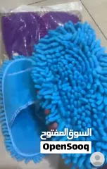  2 Microfiber Slippers for Cleaning Surfac شبشب مايكروفايبر للتنظيف الأسطح وارضيه الحمامات وزاله الغبار