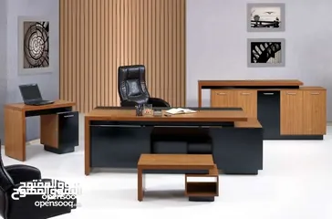  8 مكتب مدير مترين مع جانبية بادراج وطاولة