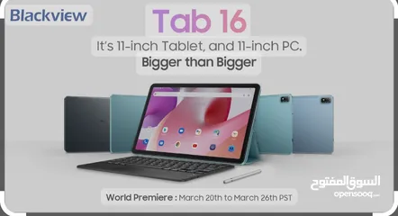  10 تابلتBlackview Tab16 tablet "11" 2K FHD +Dis play pad Android  12 T616 widevine L1 14GB 256 GB 8GB R