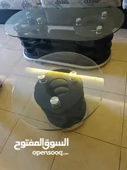  10 اثاث غرفه الضيوف( طقم طاولات زجاج واحده كبيره + اثنتين جانبيه )زجاج مقوى فاخر