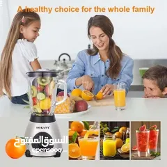  15 خلاط ستانلس شاف زجاج 2 في 1 خلاط Sokany مع مطحنه 1.5 لتر 3 سرعات مكسر mixer