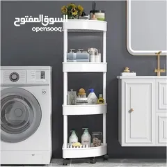  5 ستاند الزاوية البلاستيكي 4 طبقات  المُساعد الذكي لترتيب الحمام والمطبخ بطريقة أنيقة وموفرة للمساحة