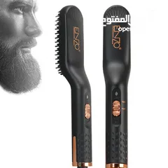  17 مشط اللحيه الحراري فرشاه شعر الراس و اللحية فرشاة مشك حراري تمليس لحية مع زيت مقوي الشعر