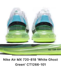  7 Brand new - NIKE AIR MX 720-818 'WHITE GHOST GREEN (Size 9, EUR: 42.5)