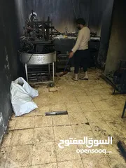 6 للبيع معدات مطعم ابار زرب غازات ثلاجة حفظ لحمة غاز مظبي دكتات شفاطات غازات ستاند