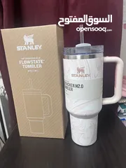  3 اصلي Stanley tumbler مطره ستانلي ، مع مصاصه (شلمونة)  Stanley Rose Quartz Swirl 40oz