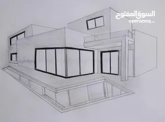  4 رسمات منازل ثلاثية الابعاد   مصممه بتقنيات حديثة وبسيطة البناء  لسنة 2025 للبيع