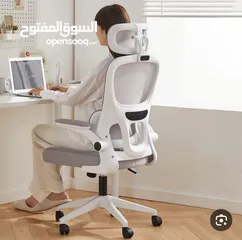  1 كرسي ثلاثي الابعاد قطني يدعم الفقرات مريح جدآ لجلسات المكتب يتحمل اوزان متنقل سهل الحركة
