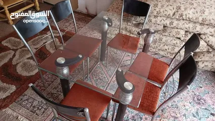 1 طاوله سفره تركيه كروم حديثه 6مقاعد سكريت