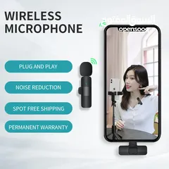  2 wireless microphone K8 مايكروفون بلوتوث شحن