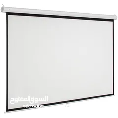  1 Manual Projector Screen Wall Mount (2mx2m) شاشة بروجكتور 2 متر
