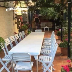  7 طاولات وكراسي طوي بتزبط للرحل والعزايم الكبيرة