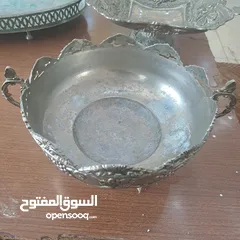 4 مجموعة أواني نحاس ملبس فضه نوادر  لاصحاب الذوق  الرفيع