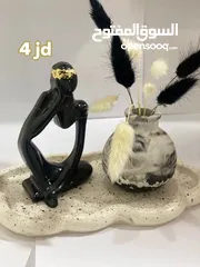  4 تحف جبس مصنوعه يدويا