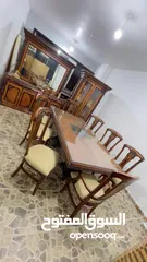  1 غرفة سفرة 3قطع ع الوجه زجاج حراري للحماية من الخدوش ستايل أمريكي 8كراسي