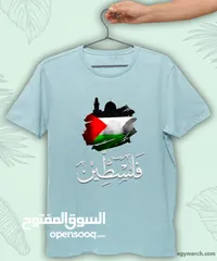  5 تيشرتات فلسطين الوان مختلفه قطن100%