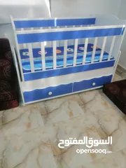  1 سرير للأطفال هزاز خشب تركي ثقيل ممتاز