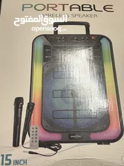  2 سماعة حفلات BT Speaker .. 15 inch  لا سلكية .. جديدة جدا استعمال مرة واحدة فقط . التواصل عبر الواتس